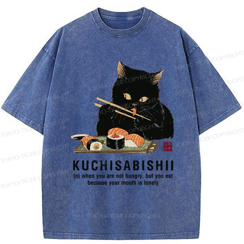 Tokyo-Tiger Cat：Not Hungry, Just Bored Washed T-Shirt