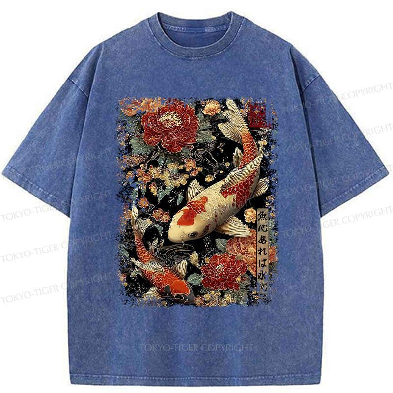 Tokyo-Tiger Fish and Water: Give and Receive Washed T-Shirt