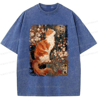Tokyo-Tiger Ask The Wind, The Meaning Of Falling Blossoms Washed T-Shirt