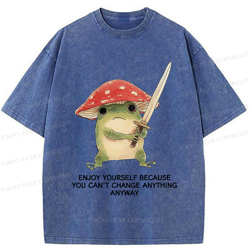 Tokyo-Tiger Frog Samurai: Can’t Change It Anyway Washed T-Shirt