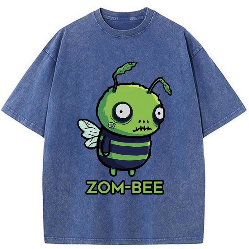 Tokyo-Tiger Funny Zom-Bee Washed T-Shirt