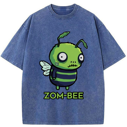 Tokyo-Tiger Funny Zom-Bee Washed T-Shirt