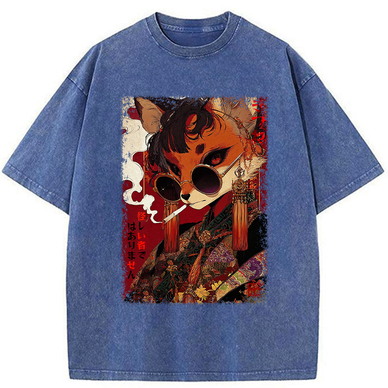 Tokyo-Tiger Not a Suspicious Fox Washed T-Shirt