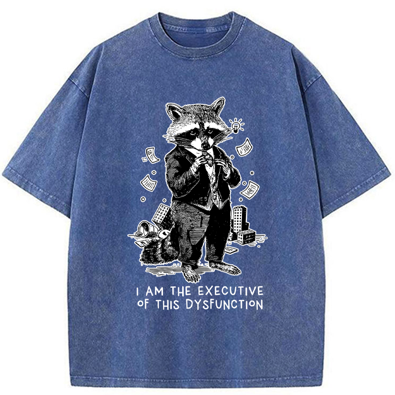 Tokyo-Tiger Funny Raccoon:CEO of Chaos Washed T-Shirt