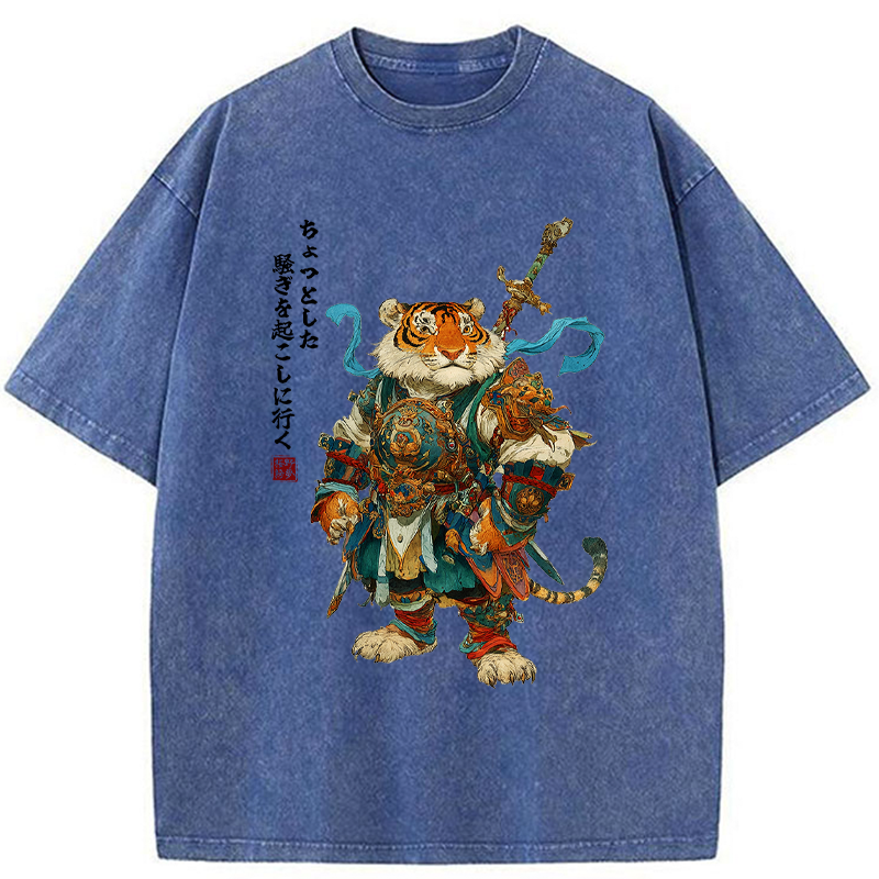 Tokyo-Tiger Off to stir up some trouble Washed T-Shirt