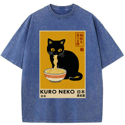 Tokyo-Tiger Kuro Neko Ramen Washed T-Shirt