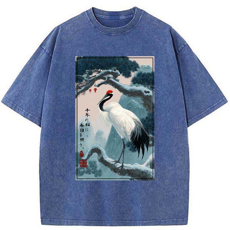 Tokyo-Tiger Timeless Pine, Today's Reflection Washed T-Shirt