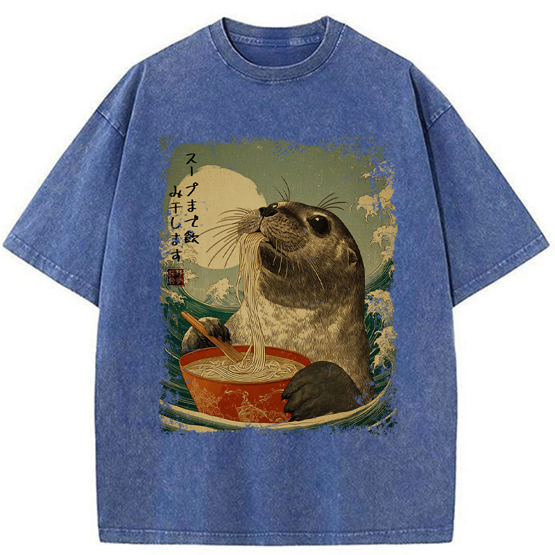 Tokyo-Tiger Slurp Like a Seal Washed T-Shirt