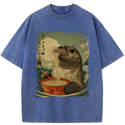 Tokyo-Tiger Slurp Like a Seal Washed T-Shirt