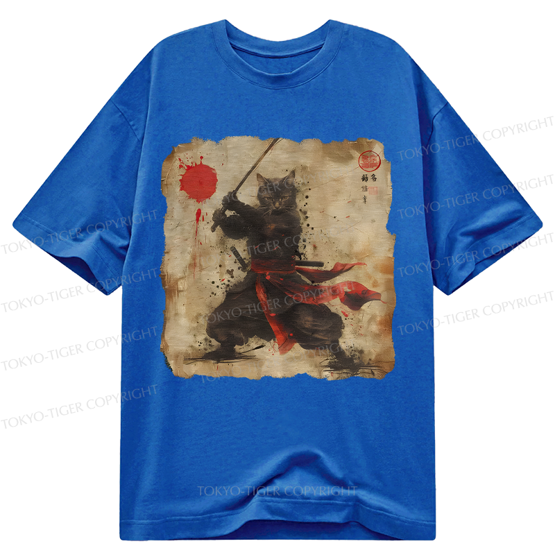 Tokyo-Tiger Retro Japanese Samurai Cat Classic T-Shirt