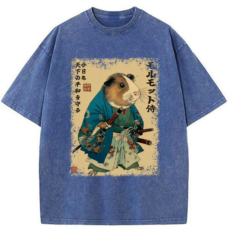 Tokyo-Tiger Peacekeeper Guinea Samurai Washed T-Shirt