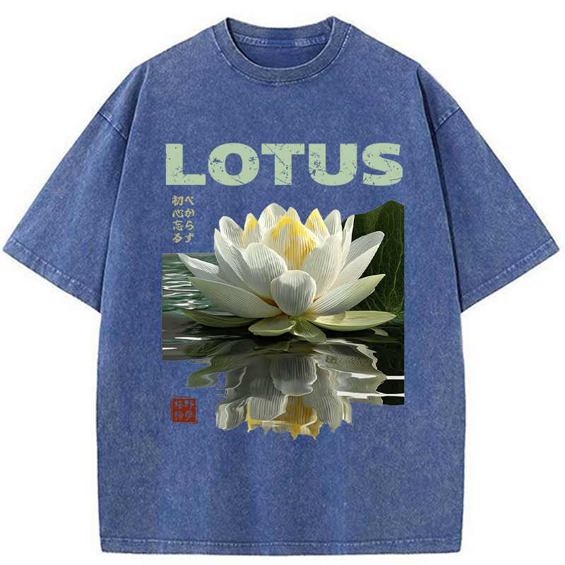 Tokyo-Tiger Zen Lotus Poster Washed T-Shirt