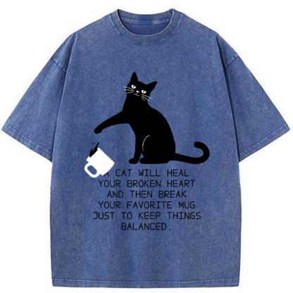 Tokyo-Tiger Feline Philosophy of Balanced Chaos Washed T-Shirt