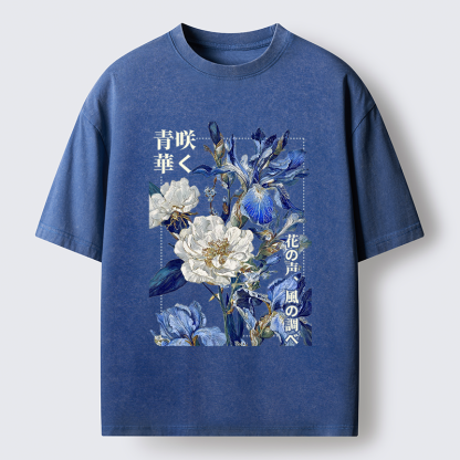 Tokyo-Tiger Harmony of Bloom and Breeze Washed T-Shirt