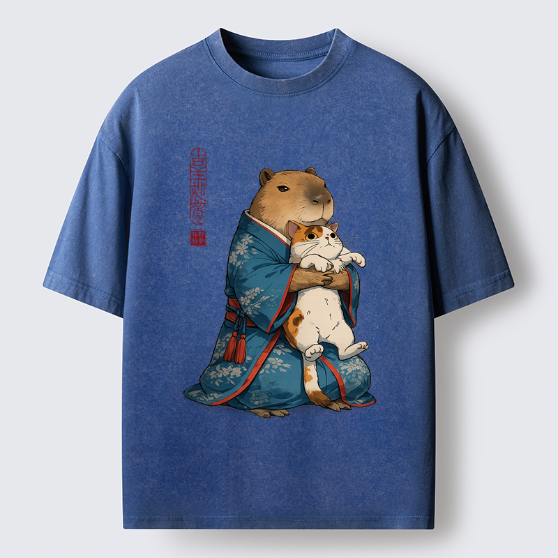 Tokyo-Tiger Furry Friends in Harmony Washed T-Shirt
