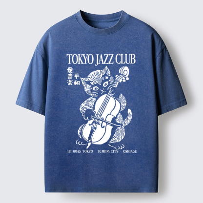 Tokyo-Tiger Tokyo Jazz Kitty Washed T-Shirt