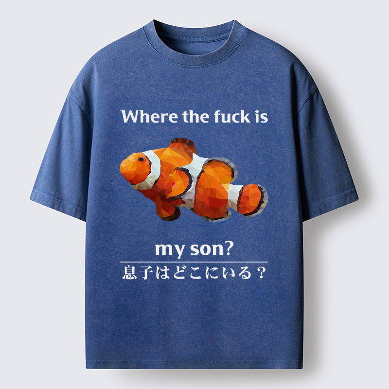 Tokyo-Tiger Finding My Son Washed T-Shirt