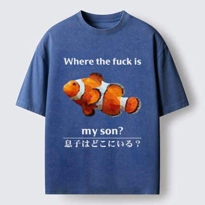 Tokyo-Tiger Finding My Son Washed T-Shirt