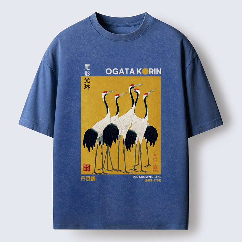 Tokyo-Tiger Dance of Cranes Washed T-Shirt