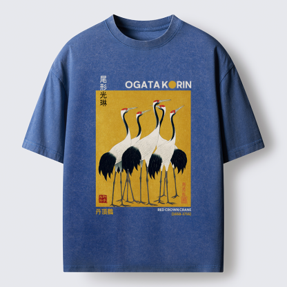 Tokyo-Tiger Dance of Cranes Washed T-Shirt