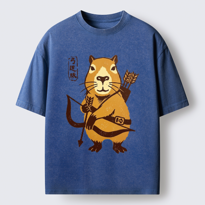 Tokyo-Tiger The Capybara Archer: Target Chill Washed T-Shirt