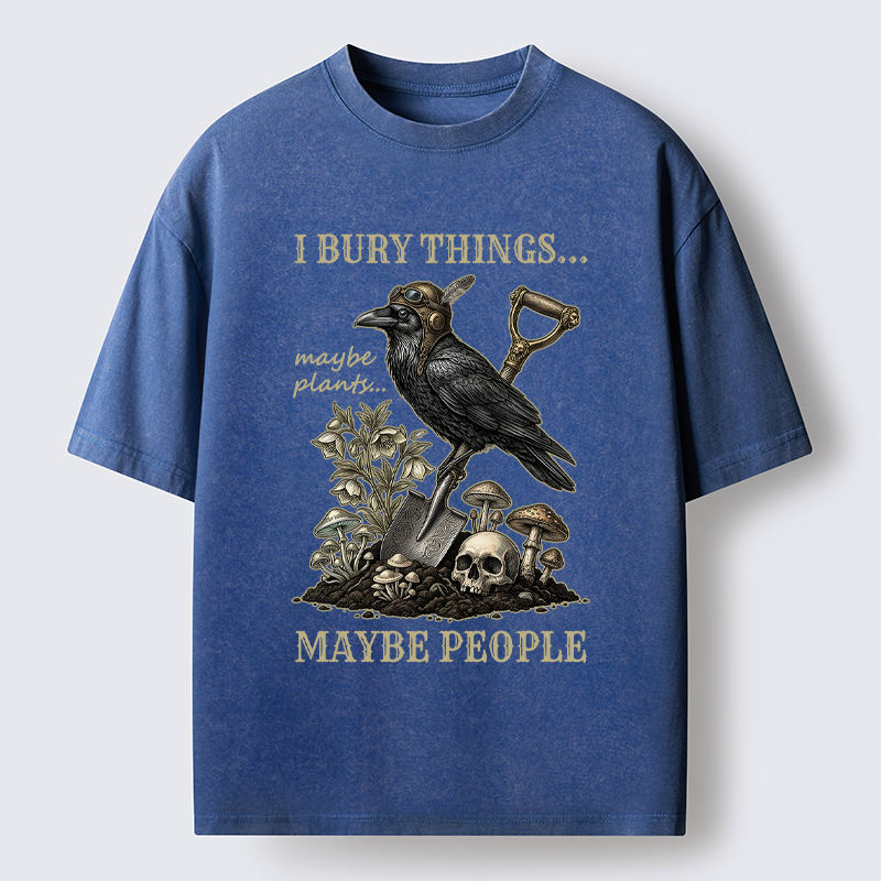 Tokyo-Tiger "Maybe Plants, Maybe People" Dark Humor Washed T-Shirt