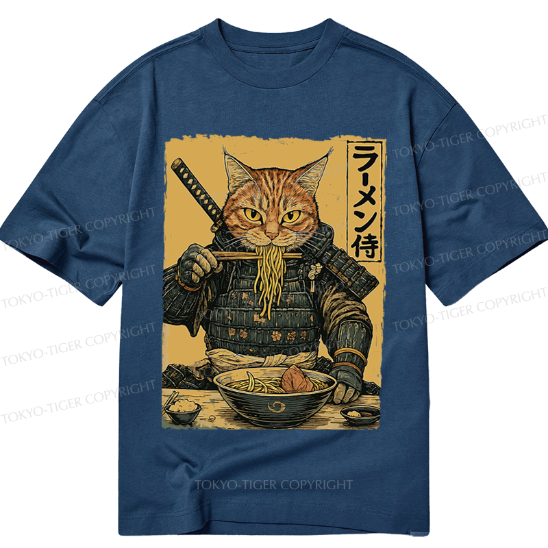 Tokyo-Tiger Cat General Eating Ramen Classic T-Shirt