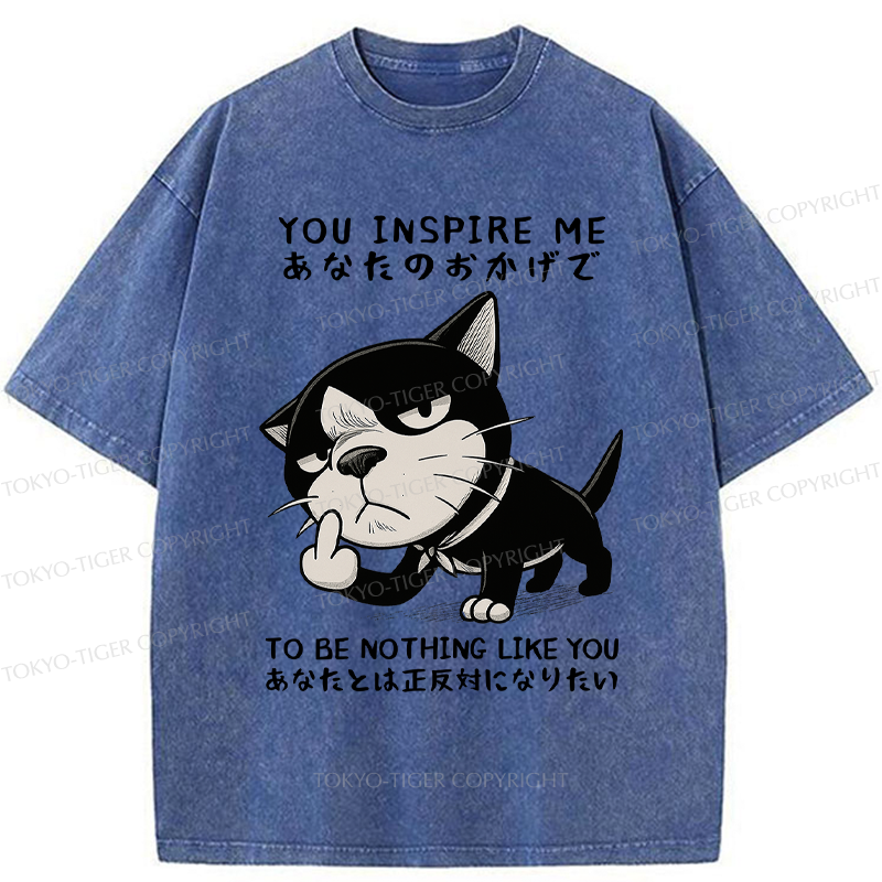 Tokyo-Tiger Funny Cat doesn't want to be you meme Washed T-Shirt