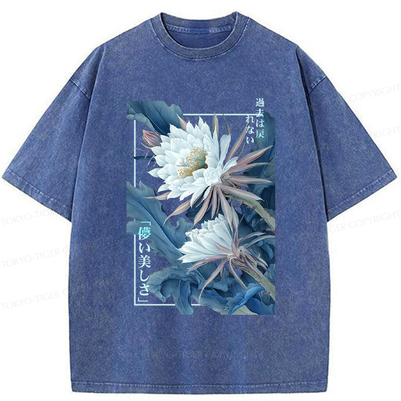 Tokyo-Tiger Vintage Epiphyllum-Short-lived beauty Poster Washed T-Shirt