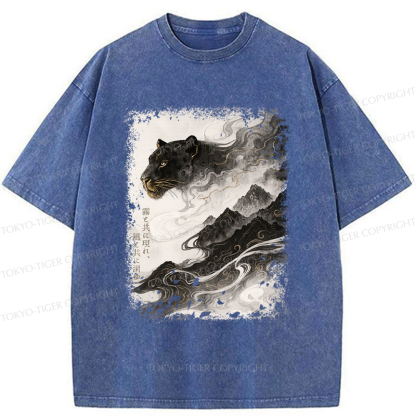 Tokyo-Tiger Appearing With The Mist, Vanishing With The Wind Washed T-Shirt