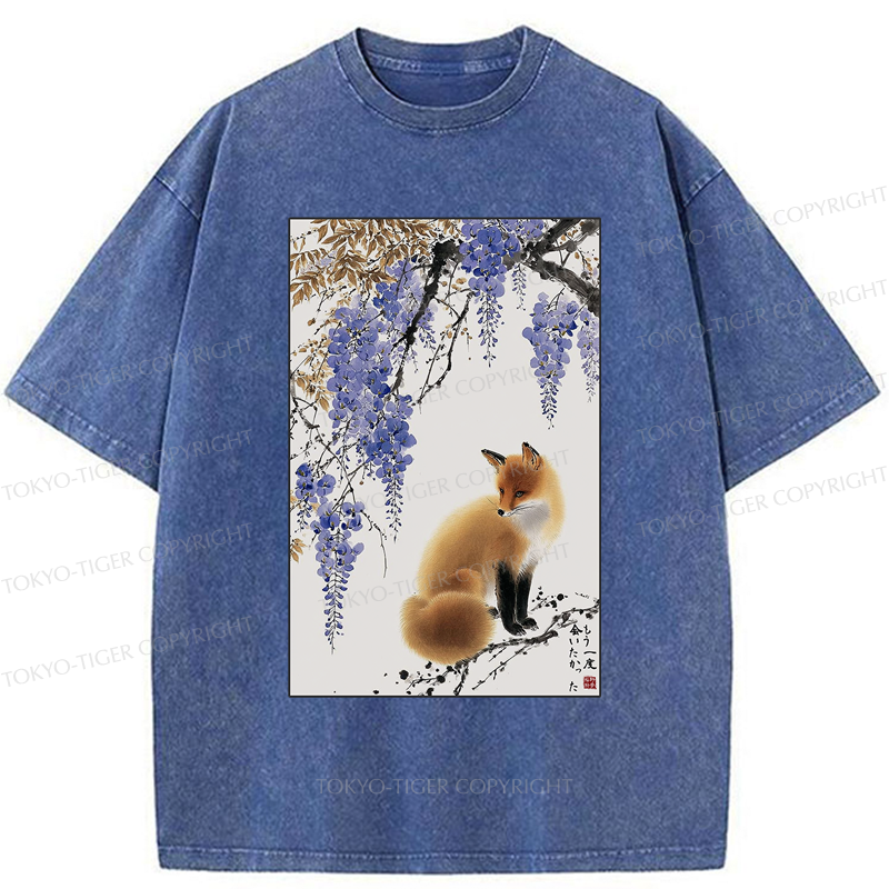 Tokyo-Tiger I Wished To See You Again-Fox & Wisteria Washed T-Shirt