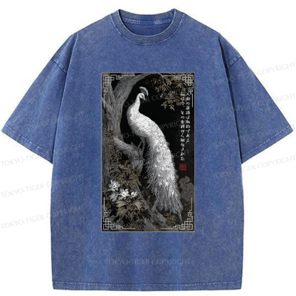 Tokyo-Tiger Morality Binds, Now I'm Free-Peacock Washed T-Shirt