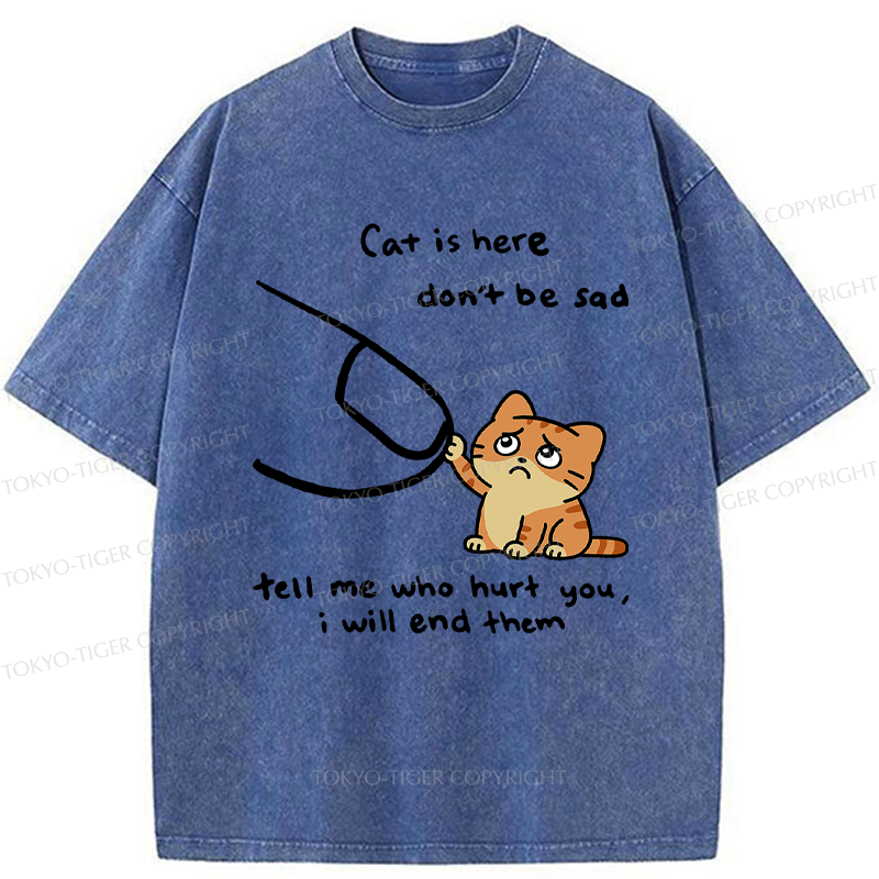Tokyo-Tiger Tell Me Who Hurt You, The Cat Will End Them Washed T-Shirt
