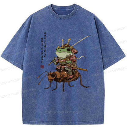 Tokyo-Tiger Frog Samurai：You Can Run But You Can't Hide Washed T-Shirt