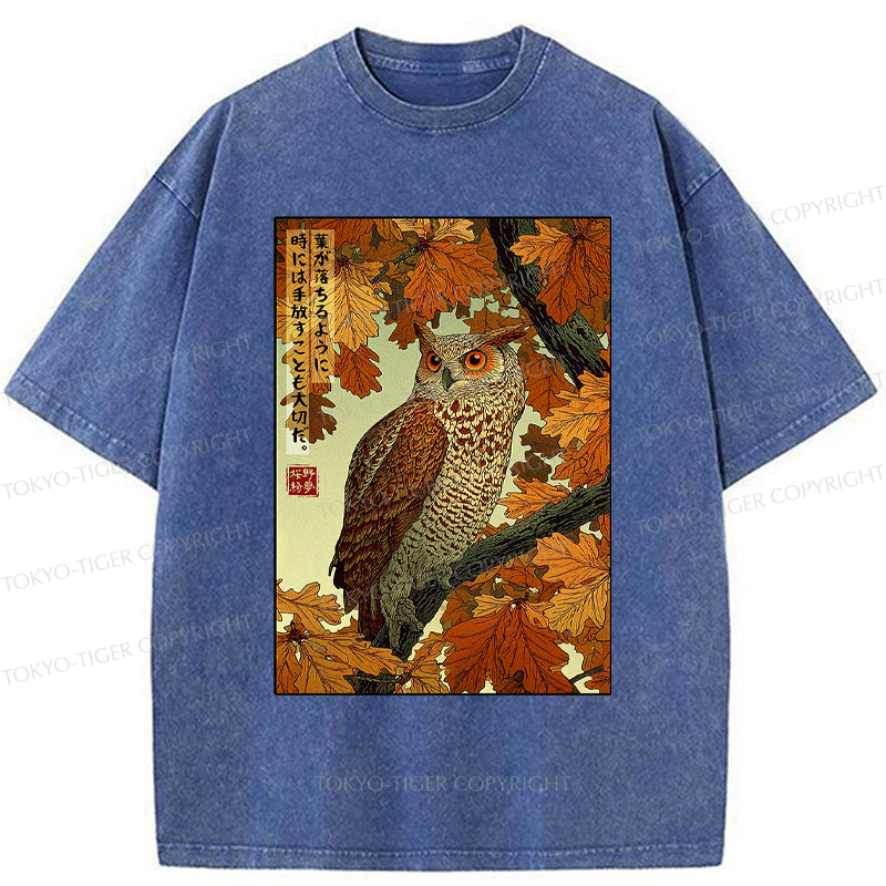 Tokyo-Tiger Like leaves, sometimes letting go is essential Washed T-Shirt