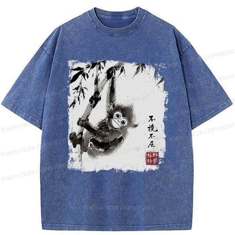 Tokyo-Tiger Little Monkey：Unyielding And Indomitable Washed T-Shirt