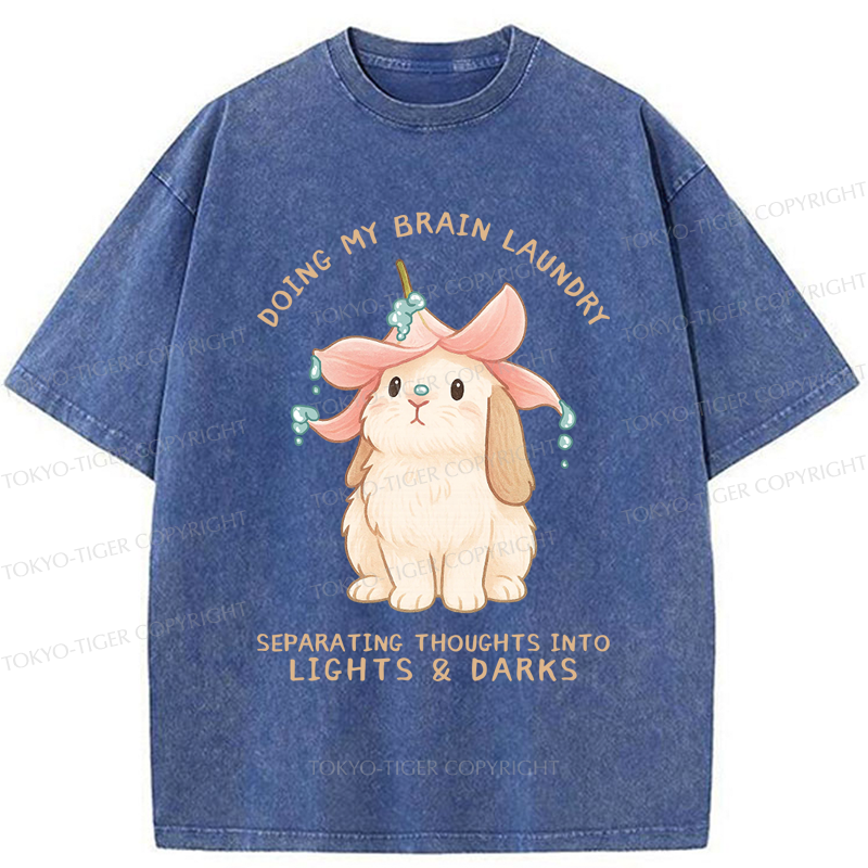 Tokyo-Tiger Flower Hat Bunny: Brain Laundry Washed T-Shirt