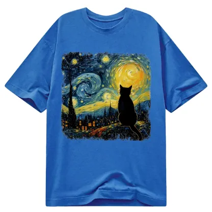 Tokyo-Tiger The Starry Night Cat Classic T-Shirt