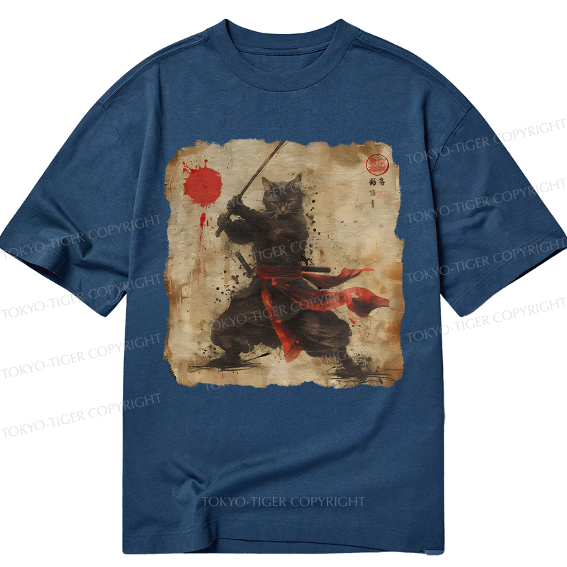 Tokyo-Tiger Retro Japanese Samurai Cat Classic T-Shirt