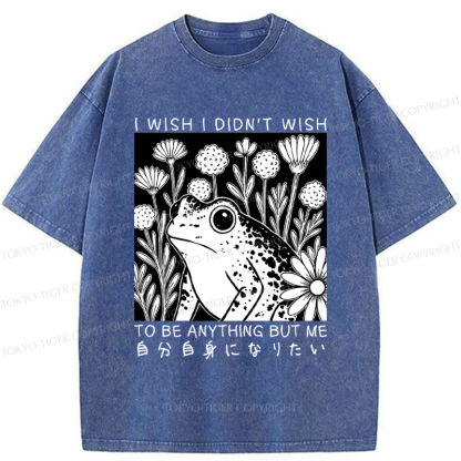Tokyo-Tiger Be yourself Frog Flower Woodblock Washed T-Shirt