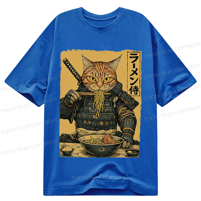 Tokyo-Tiger Cat General Eating Ramen Classic T-Shirt