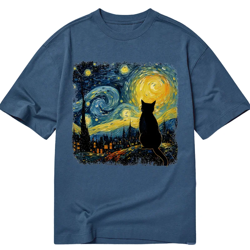 Tokyo-Tiger The Starry Night Cat Classic T-Shirt