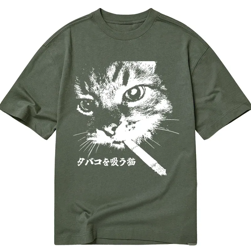Tokyo-Tiger Retro Cat Smoking Classic T-Shirt