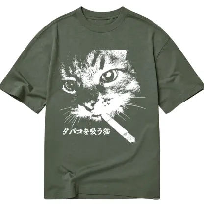 Tokyo-Tiger Retro Cat Smoking Classic T-Shirt