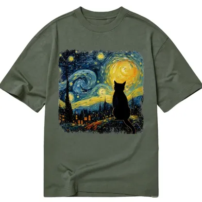 Tokyo-Tiger The Starry Night Cat Classic T-Shirt