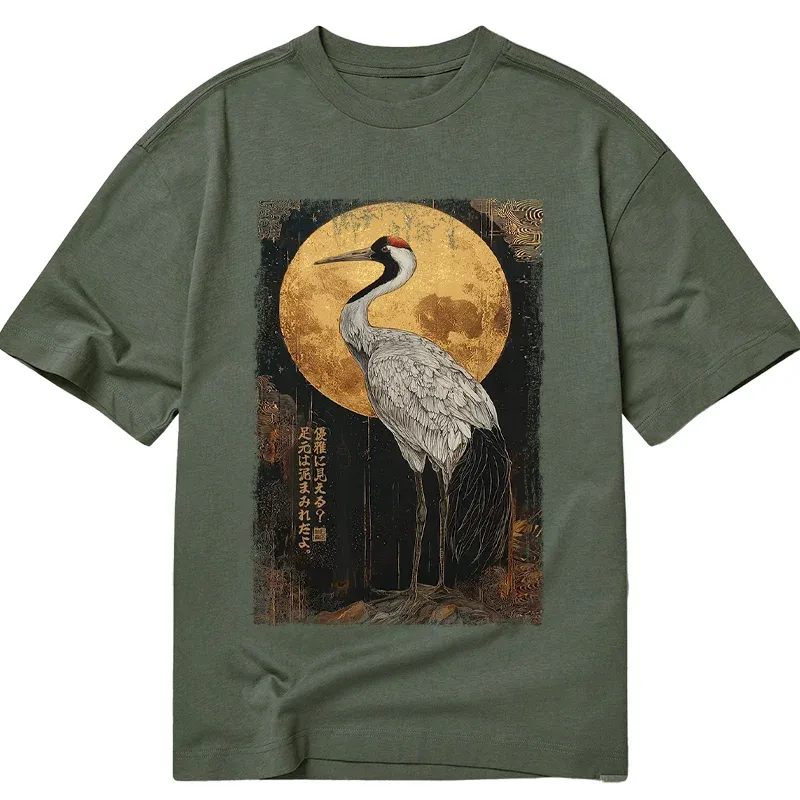 Tokyo-Tiger Vintage Japanese Crane Kanji Classic T-Shirt