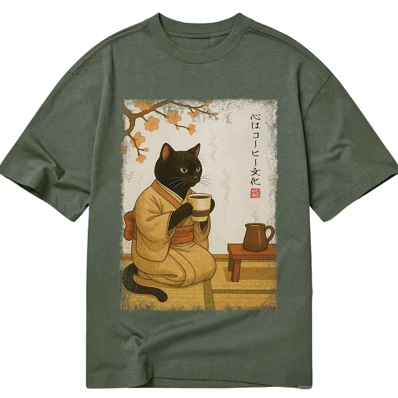 Tokyo-Tiger Cat Heart Full Of Coffee Classic T-Shirt