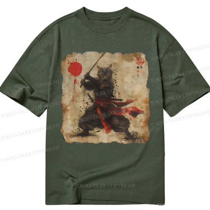 Tokyo-Tiger Retro Japanese Samurai Cat Classic T-Shirt
