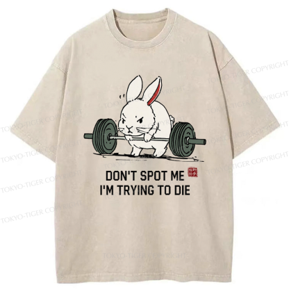 Tokyo-Tiger Determined Rabbit Gym Washed T-Shirt