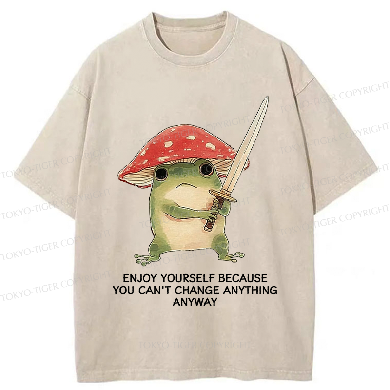 Tokyo-Tiger Frog Samurai: Can’t Change It Anyway Washed T-Shirt